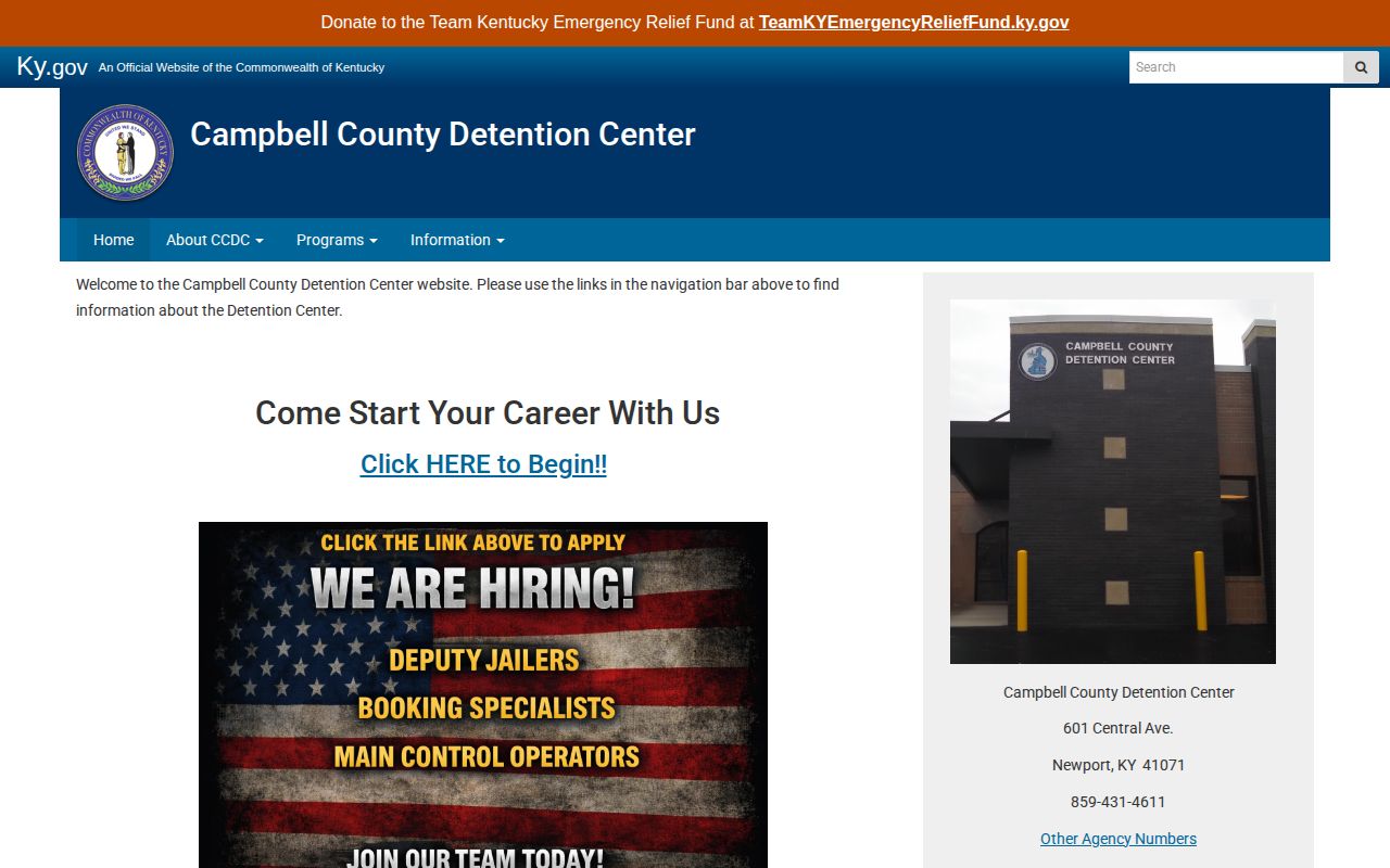 Campbell County Detention Center open records request instructions